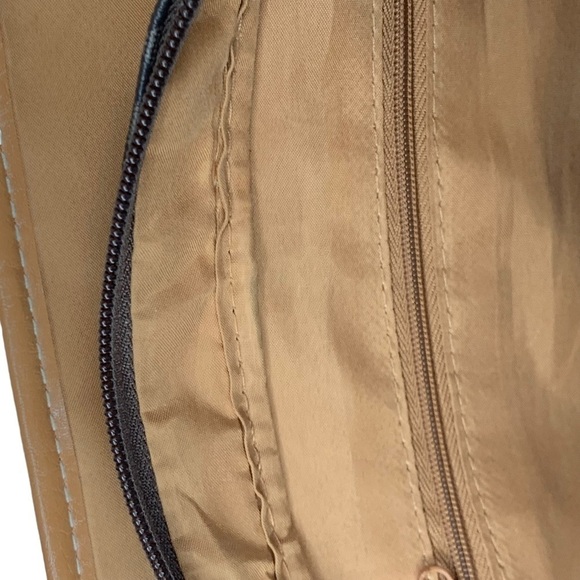 Big Buddha 2 Tone Brown Logo Pattern 3 Large Compartment Top Zip Satchel Handbag - Picture 13 of 16